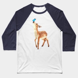 Butterfly and Fawn Baseball T-Shirt